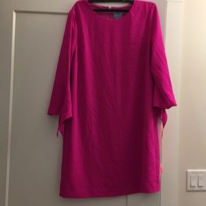 CeCe 3/4 sleeve bright magenta dress